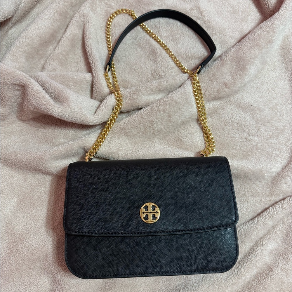 Tory Burch Black and Gold Crossbody Bag